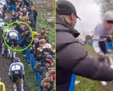 Van der Poel colpito dallo spettatore - &copy; Sporza