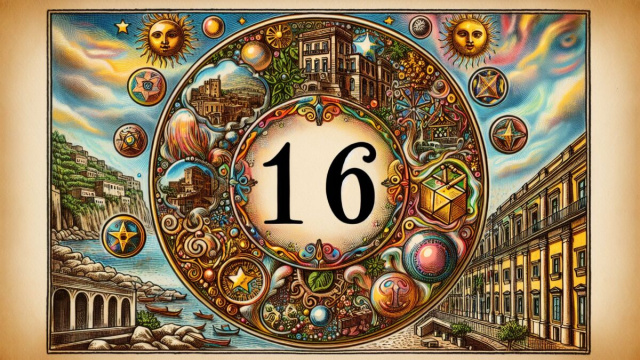 Numero 16 della Smorfia napoletana, fortuna per la Vergine. &copy; Immagine creata con Dall-E