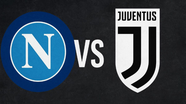 Immagine generata dall&rsquo;intelligenza artificiale con i loghi &copy; Juventus e Napoli