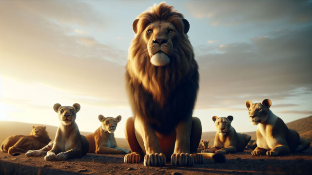 Con il Leone che brilla come guida, l'oroscopo suggerisce un uso di energia e carisma per navigare opportunità e sfide. © Immagine Dall-E