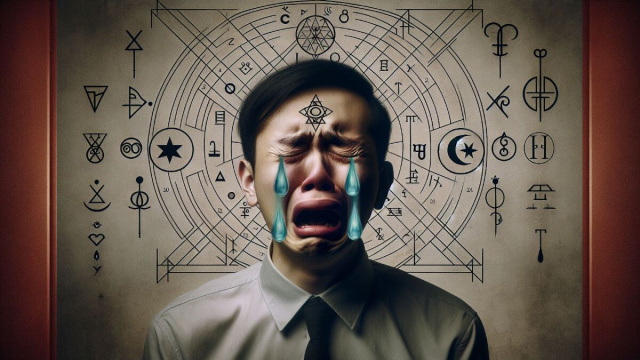 Numero 65 della Smorfia napoletana, 'o chianto. © Immagine creata con Dall-E