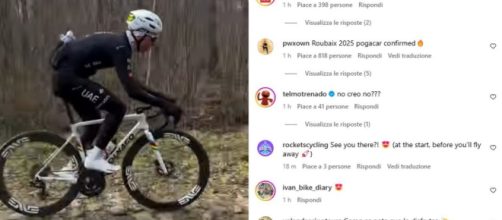 Ciclismo, Tadej Pogačar nella Foresta di Arenberg - © Instagram Pogačar.