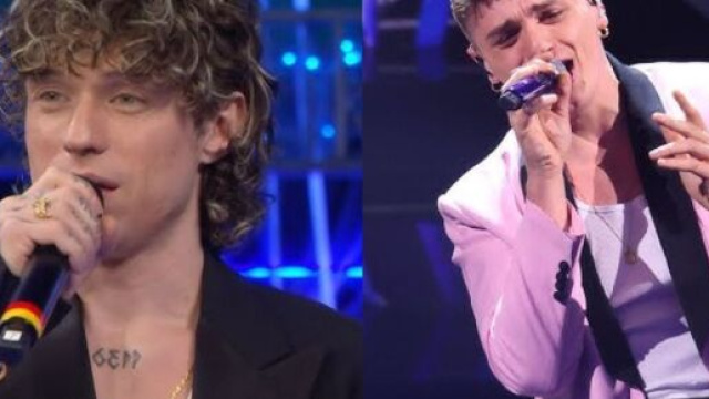 In foto i catanti Irama e Olly &copy; Rai