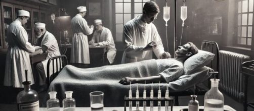 Medici che somministrano medicinali a un paziente © immagine generata con IA