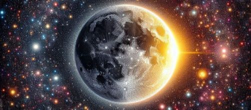 La Luna nello spazio - © Foto Bing IA