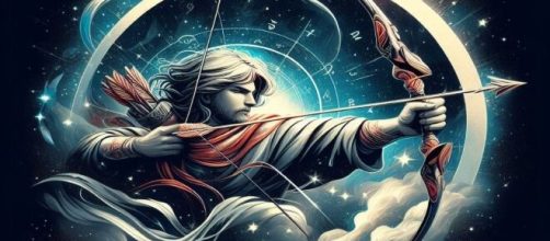 Segno del Sagittario generato con © AI Copilot.