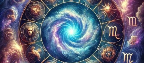 Quadrante dell'oroscopo con i segni zodiacali © Dall - E