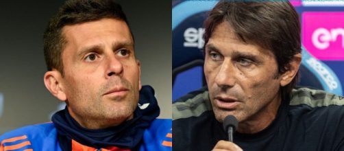 Thiago Motta, allenatore della Juventus. Foto © FC Juventus. Antonio Conte, allenatore del Napoli. Foto © SSC Napoli