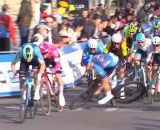 Ciclismo, la caduta di Ackermann © Screenshot Eurosport.