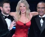 In foto Carlo Conti, Alessia Marcuzzi e Alessandro Cattelan a Sanremo © Rai