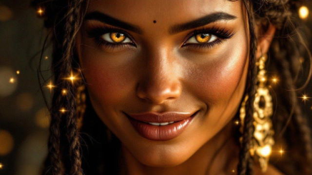 Donna con sguardo misterioso e stelle scintillanti - &copy; Pixabay