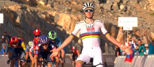 Tadej Pogacar al UAE Tour 2025 - Screenshot © Eurosport