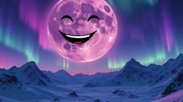 Luna rosa che ride © Grok AI X