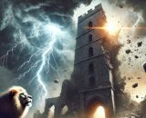 La Torre che scuote le certezze del Leone nei tarocchi dello zodiaco di domenica 2 marzo. © Immagine creata con Dall-E