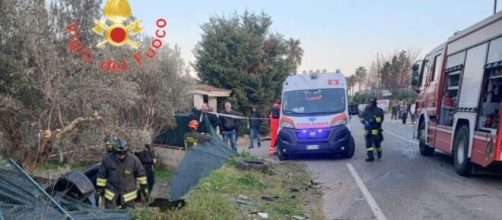 Il luogo dell'incidente mortale a Borgia - © Vigili del Fuoco