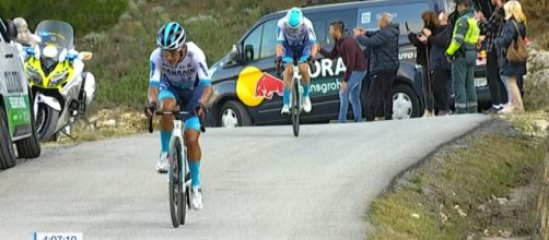 Santiago Buitrago vince la seconda tappa della Volta Valenciana - © Screenshot Eurosport