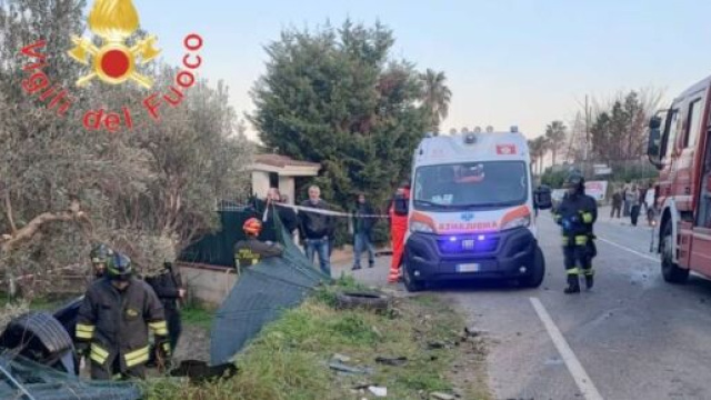 Il luogo dell'incidente mortale a Borgia - &copy; Vigili del Fuoco