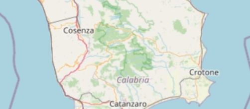 La cartina della Regione Calabria fornita da INGV © INGV.it