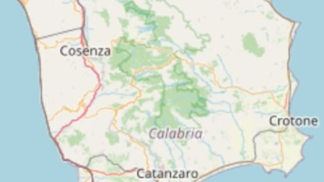 La cartina della Regione Calabria fornita da INGV &copy; INGV.it
