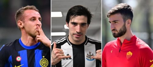 Davide Frattesi, Sandro Tonali e Bryan Cristante © FC Inter, Newcastle United FC e AS Roma