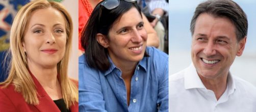 Giorgia Meloni, Elly Schlein e Giuseppe Conte (© Wikimedia commons)