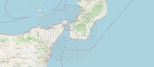 Terremoto registrato nello stretto di Messina nei pressi di Reggio Calabria - © Ingv