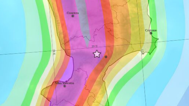 Mappa di pericolosità sismica dell'area © Ingv.it