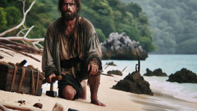 Immagine ispirata a Robinson Crusoe per il Ariete. © Immagine creata con Dall-E