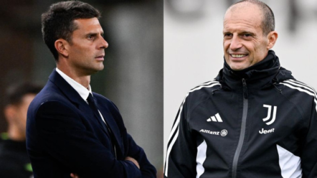 Thiago Motta, allenatore della Juventus. Foto © Juventus. Massimiliano Allegri, ex allenatore della Juventus. Foto © Juventus FC