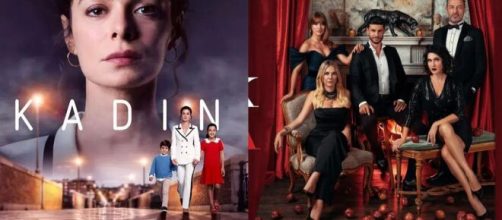 In foto il cast di La forza di una donna e Peccato Originale © Mediaset