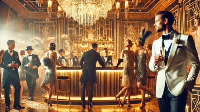 Ritratto ispirato a Il grande Gatsby © Immagine creata con Dall-E