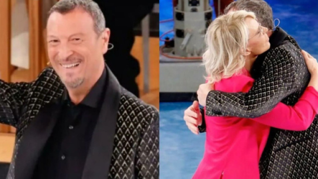 Amadeus ad Amici di Maria De Filippi &copy; Mediaset.