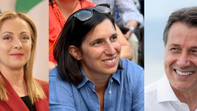 Giorgia Meloni, Elly Schlein e Giuseppe Conte (© Facebook)