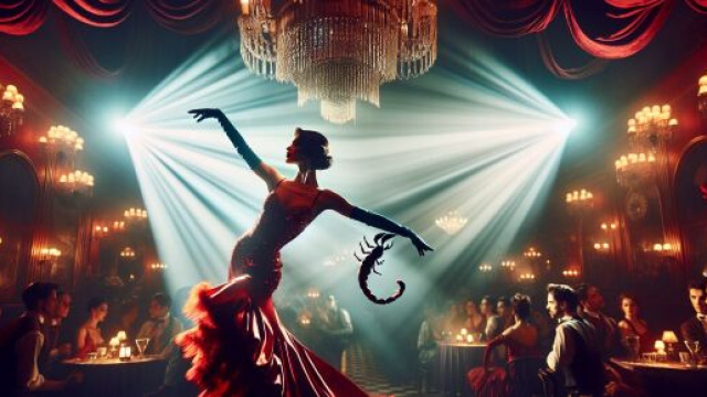 Immagine ispirata a Moulin Rouge per lo Scorpione. © Immagine creata con DALL-E