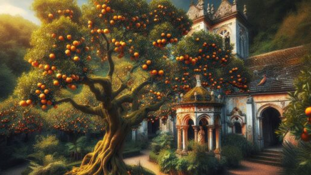 Immagine ispirata a Il Priorato dell'Albero delle Arance per l'Ariete. &copy; Immagine creata con DALL&middot;E