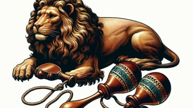 Il segno zodiacale del Leone e il numero 36 della Smorfia napoletana, 'e castagnelle. &copy; Immagine creata con Dall-E.