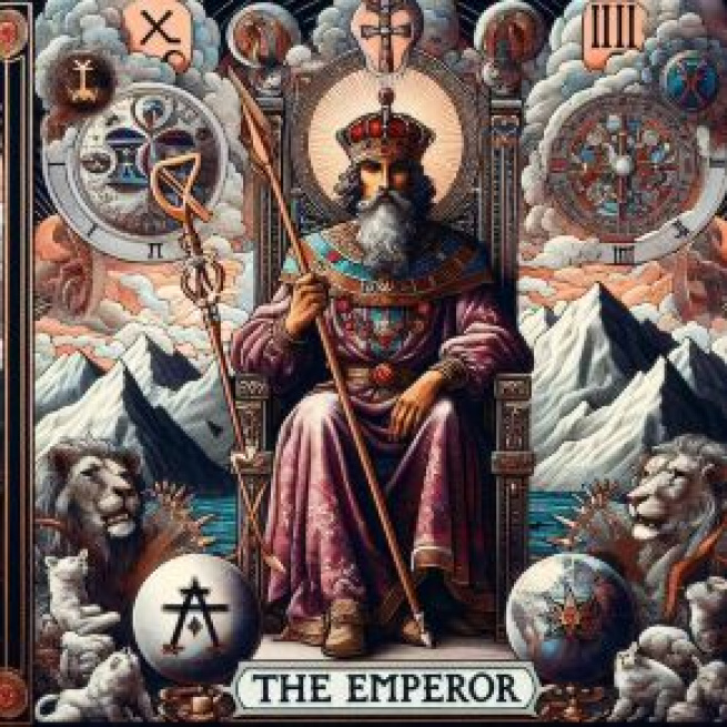 Illustrazione ispirata all'arcano maggiore dell'Imperatore. © Immagine creata con Dall-E