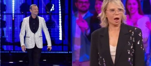 In foto Maria De Filippi e Amadeus © Mediaset