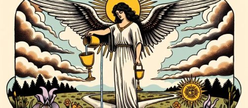 Vergine e la carta della Temperanza: equilibrio e armonia. © Immagine creata con Dall-E