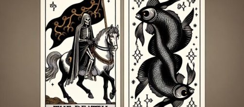 Illustrazione ispirata al tarocco della Morte, assegnato ai Pesci. © Immagine creata con Dall-E