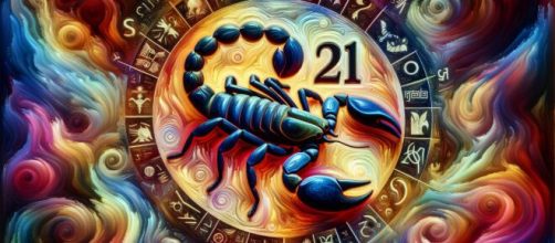 Scorpione guidato dal numero 21 della Smorfia, simbolo di autenticità e rivelazione. © Immagine creata con Dall-E