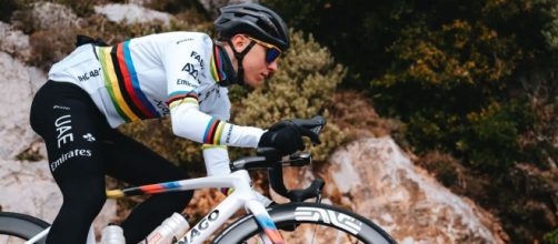 Tadej Pogačar sulla nuova V5Rs foto © Colnago