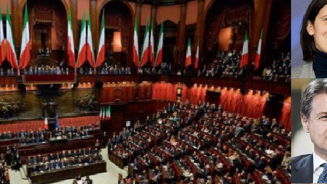 La Camera dei Deputati, Elly Schlein, Giuseppe Conte e Nicola Fratoianni © immagini Wikimedia Commons