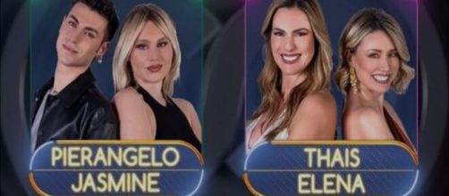 Le due coppie a rischoi eliminazione in The Couple © Mediaset.
