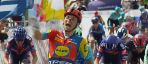 La vittoria di Giulio Ciccone - © Screenshot Eurosport