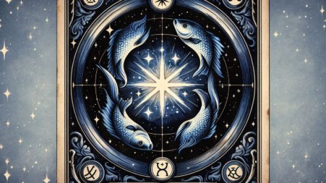 La carta dei tarocchi della Stella e il segno dei Pesci. &copy; Immagine creata con Dall-E