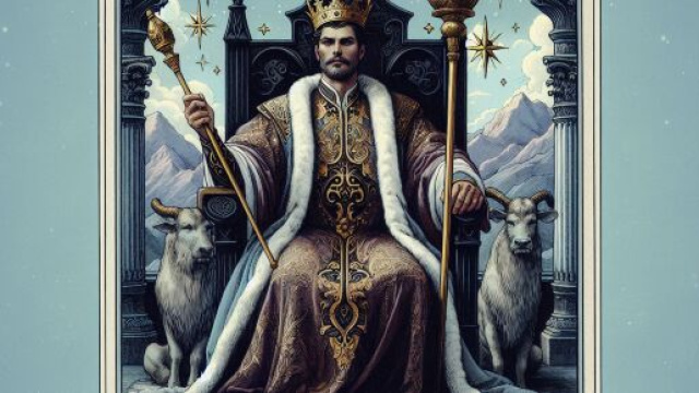 L'Imperatore dei tarocchi conduce il Capricorno verso nuove altezze. © Immagine creata con Dall-E