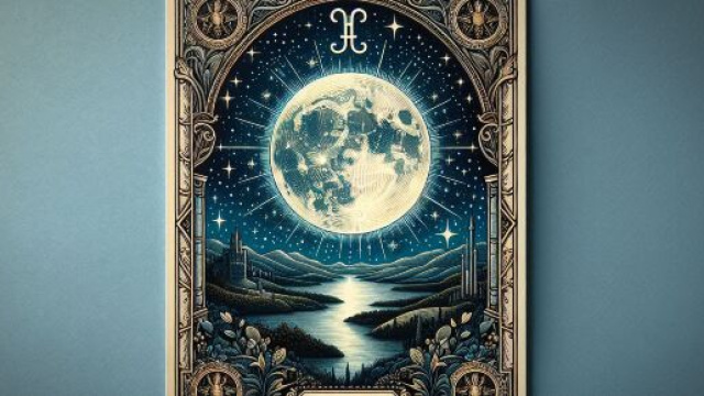 La carta dei tarocchi della Luna si allinea con la natura esplorativa dello Scorpione. © Immagine creata con Dall-E