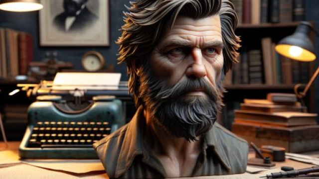 Immagine ispirata a Charles Bukowski per l'Ariete. &copy; Immagine creata con DALL&middot;E