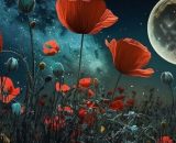 Dei fiori e la Luna piena (©pixabay.com)